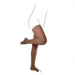 Thuasne Venoflex Secret Bas de Contention Pieds Ouverts Taille 3 Normal – Beige Doré