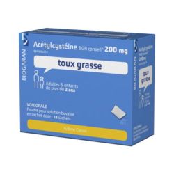 Biogaran Acetylcysteine BGR Conseil 200 mg 18 sachets-doses - Toux grasse pour adultes et enfants de plus de 2 ans