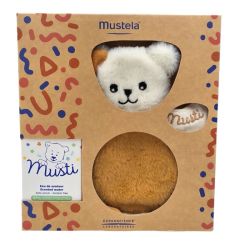 Mustela Coffret Musti Eau de Senteur et Doudou Marron et Blanc - Eveille les sens et parfume délicatement dès la naissance