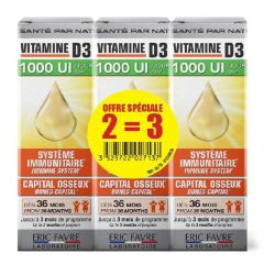 Eric Favre Vitamine D3 - Renforce le Système Immunitaire - Lot de 3 x 20 ml