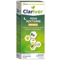 Clariver Toux Nocturne Enfants Solution Buvable - 150ml - Apaise la toux et favorise un sommeil paisible
