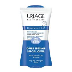 Uriage Bariéderm Cica Crème Mains Isolante Réparatrice - Lot de 2 x 50 ml – Protecteur et Réparateur