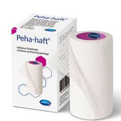 Hartmann Peha Haft Bande Cohésive - Sans latex - Maintient Pansements & Canules - 6cmx4m - 1 Bande