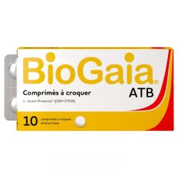 BioGaia Probiotiques ATB Arôme Fraise - 10 Comprimés à Croquer