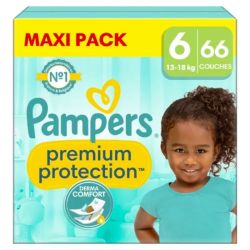 Pampers Premium Protection Taille 6 / 13-18kg - 66 Couches Mega Pack - Confort supérieur, ultra-absorbant