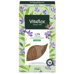 Vitaflor Farine de Lin 500g - Source naturelle de fibres pour le transit, complément alimentaire