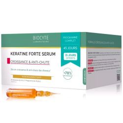 Biocyte Anti-Chute Keratine Forte Serum - 15 Ampoules - Croissance et fortification capillaire