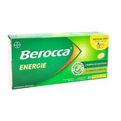 Bayer Berocca Énergie 30 comprimés effervescents Goût Ananas - Citron - Energie au quotidien pour soutenir la forme physique et l'activité mentale
