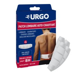 Urgo Patch Auto-Chauffant Lombaires 8h - Calme les Douleurs et Tensions Lombaires - x4 patchs