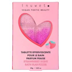 Inuwet Tablette Effervescente pour le Bain Parfum Fraise 80 g - Soin effervescent parfumé pour le bain