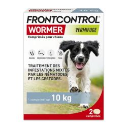 Frontcontrol Wormer Vermifuge Chien - Plus de 10kg - 2 Comprimés