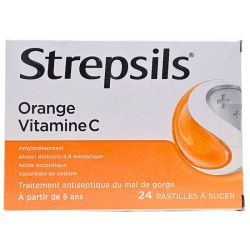 Strepsils orange vitamine C 24 pastilles