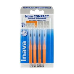 Inava MonoCompact Brossettes Interdentaires 1.2mm Espaces Étroits Orange - 4 Unités