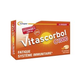 Vitascorbol Vitamine C 1000mg - 20 Comprimés à Croquer