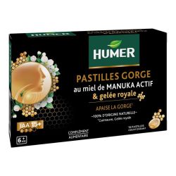 Humer Pastilles Gorge au Miel de Manuka 15+ & Gelée Royale - 16 Pastilles