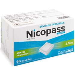 Nicopass 1,5mg menthe fraiche 96 pastilles