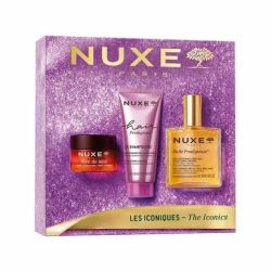Nuxe Coffret Noël Les Iconiques 3 soins - Rituel de beauté complet pour visage, corps, cheveux et lèvres