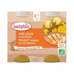 Babybio Petit Pot Maïs Poulet 8 mois - 2 x 200g
