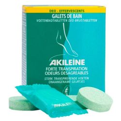 Akileïne Galets de Bain Déo-Effervescents - 6 galets - Soin fraîcheur pour les pieds