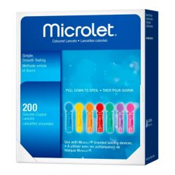 Bayer Ascensia Lancettes Colorées -  200 lancettes - Pour Autopiqueur Microlet