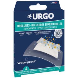 URGO Pansements Brûlures & Blessures Superficielles - 10 × 7 cm - 4 unités