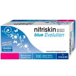 LCH Nitriskin Blue Evolution Gant d’Examen Nitrile Non Poudré - 100 gants - Taille 7/8