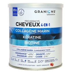 Granions Pro Keracys Cheveux 4 en 1 - Collagène Marin 2500mg - Renforce et Revitalise - 200g