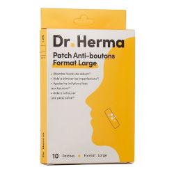 Dr Herma Patch Anti-Boutons - Pour Peau Acnéique - Format Large 60 x 25 mm - 10 Patches