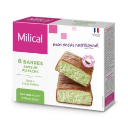 Milical Barres Saveur Chocolat Pistache - Boîte de 6