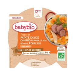 Babybio Assiette Patate Douce Canard Echalion 12 mois - 230g