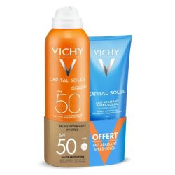 Vichy Capital Soleil Brume Hydratante Invisible Corps SPF50 200ml + Lait Apaisant Après-Soleil 100ml Offert