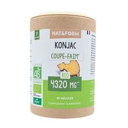 Nat&Form Konjac Coupe-Faim Bio 4320 mg 90 gélules - Coupe-faim naturel et bio au glucomannane