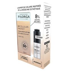 Filorga UV CELLULAR-PROTECT Crème Solaire Anti-Âge SPF50+ 40 ml + NCEF-REVITALIZE Sérum Offert 5 ml - Haute Protection & Soin Anti-Âge