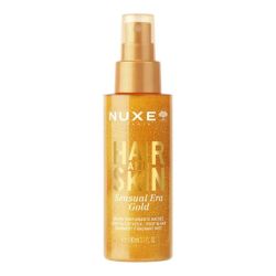 Nuxe HAIR AND SKIN Brume parfumante nacrée corps et cheveux Sensual Era Gold 100ml - Voile nacré et parfum solaire