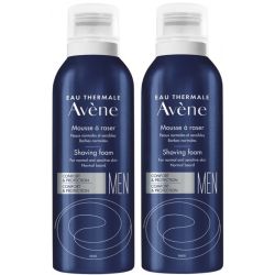 Avène Men Duo Mousse à Raser - 2 x 200 ml - Rasage doux et apaisant pour peaux sensibles