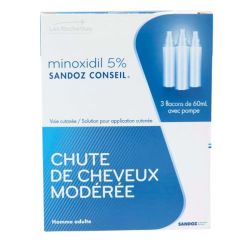 Sandoz Conseil Minoxidil 5 % - 3 x 60 ml - Solution pour application cutanée