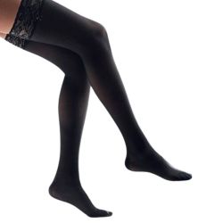 Thuasne Venoflex Secret Classe 2 Bas de Contention Femme Noir - Long - Taille 1
