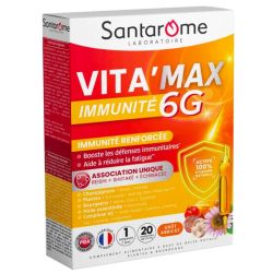 Santarome Vita'Max Immunité 6G - 20 Ampoules - Soutien du système immunitaire