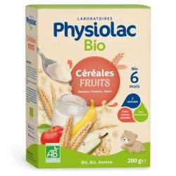 Physiolac Bio Céréales Fruits Dès 6 Mois 200g – Diversification alimentaire bio