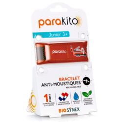 Para'Kito Bracelet Anti-Moustiques Rechargeable Junior Pompier – Répulsif étanche enfant avec 2 recharges