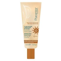 Placentor Végétal Fluide Solaire Correcteur de Taches SPF50+ - Ultra Légère - Hydrate et Protège - 40 ml