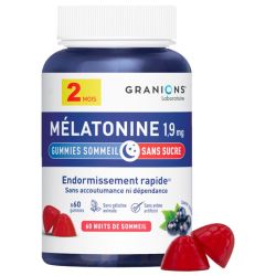 Granions Mélatonine 1,9 mg - 60 Gummies - Endormissement rapide et sommeil réparateur