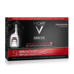 Vichy Dercos Aminexil Clinical 5 Homme - 21 Monodoses - Traitement Anti-Chute Récurrente