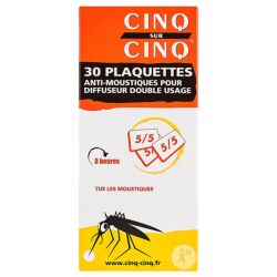 Cinq sur Cinq 30 Plaquettes Anti-Moustiques