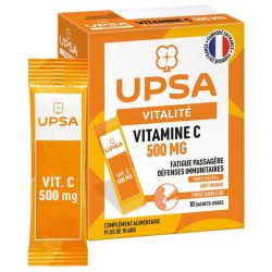 UPSA Vitalité Vitamine C 500mg 10 Sachets – Énergie et immunité