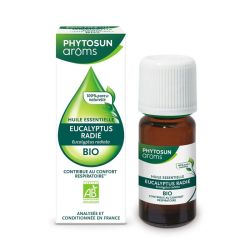 Phytosun Arôms Huile Essentielle Eucalyptus Radié Bio – 10 ml – Voies Respiratoires et Bien-Être