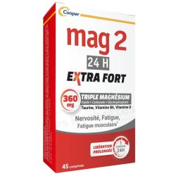 Mag2 24H Extra Fort - 45 Comprimés - Réduit la fatigue nerveuse et musculaire