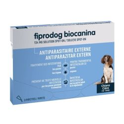 Biocanina Fiprodog - Pipettes Antiparasitaires - Chiens Moyens de 10 à 20kg - 3 Pipettes de 1,34 ml
