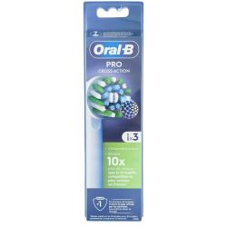 Oral-B Pack de 3 brossettes Pro Cross Action Blanches - Elimination optimale de la plaque dentaire