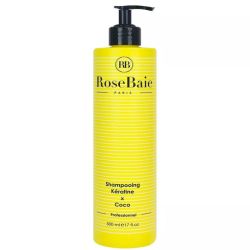 RoseBaie Shampoing Kératine et Coco - 500 ml - Shampoing réparateur, hydratant et fortifiant